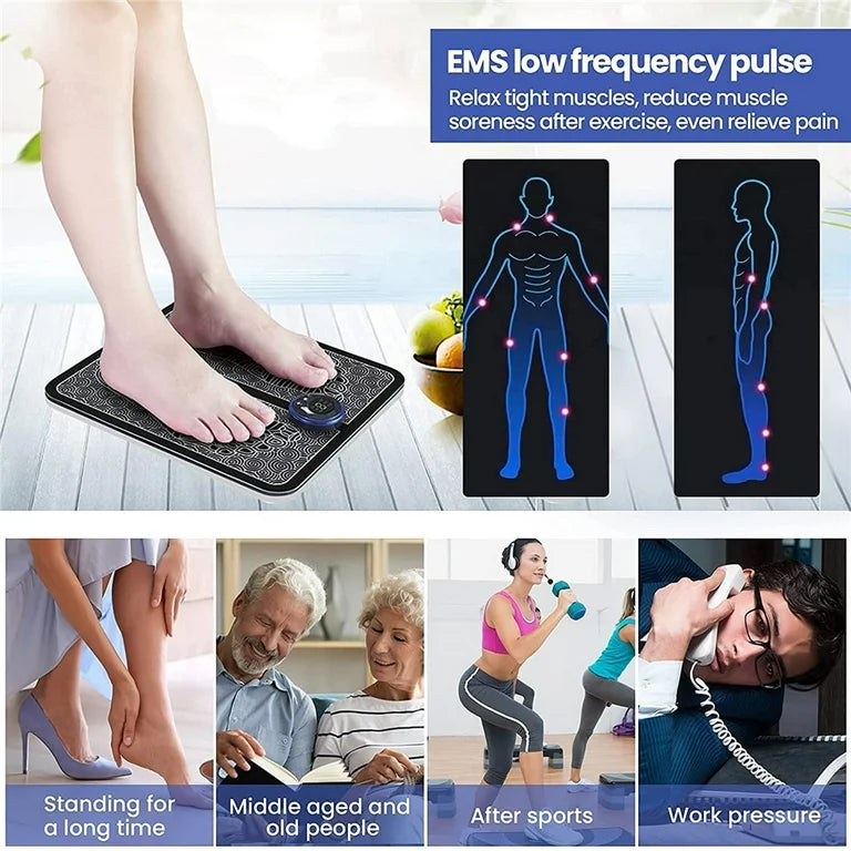 2 IN 1 SET (Foot Massager + Body Massager) Mini EMS Muscle Stimulator