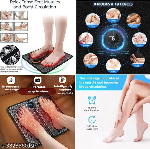 2 IN 1 SET (Foot Massager + Body Massager) Mini EMS Muscle Stimulator