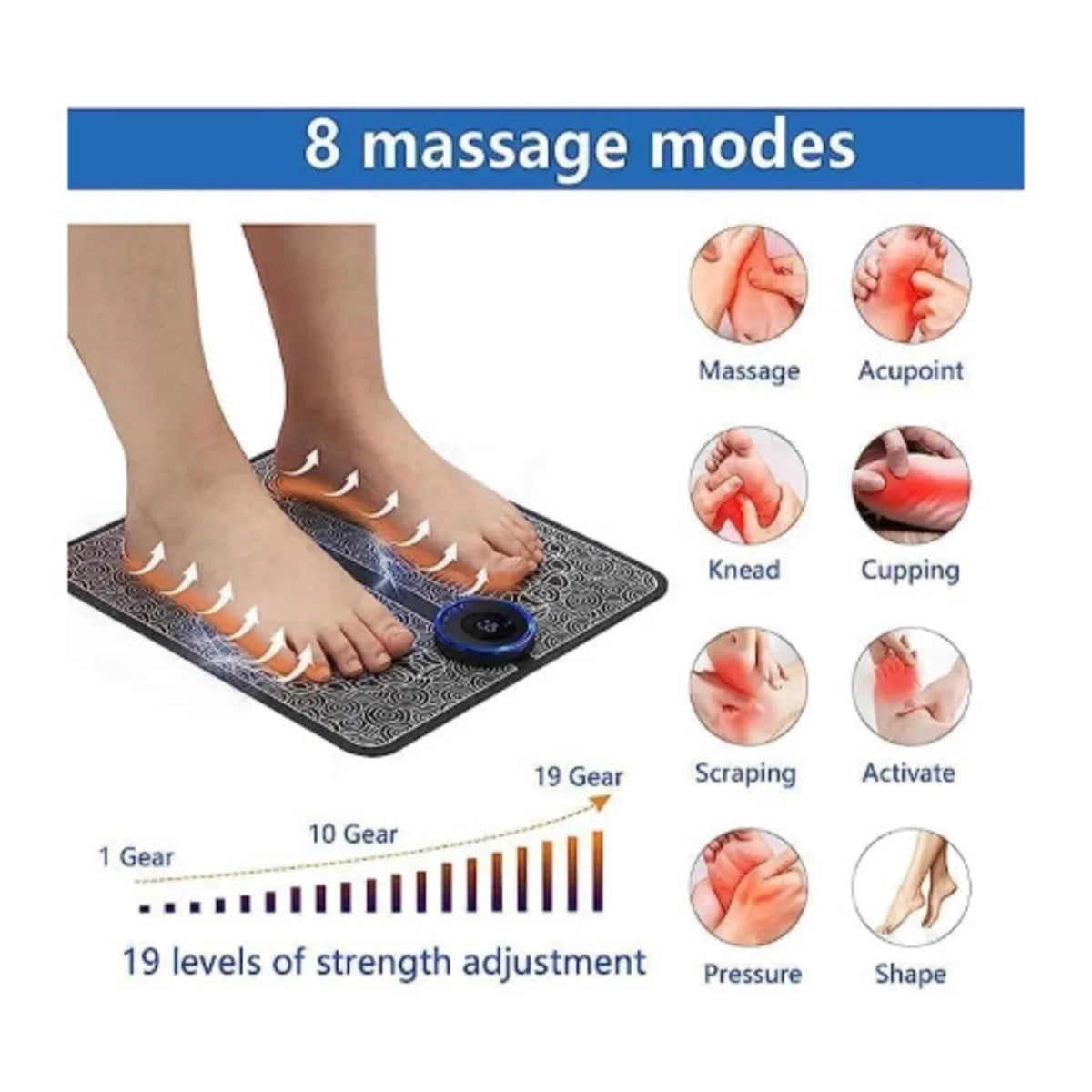 2 IN 1 SET (Foot Massager + Body Massager) Mini EMS Muscle Stimulator