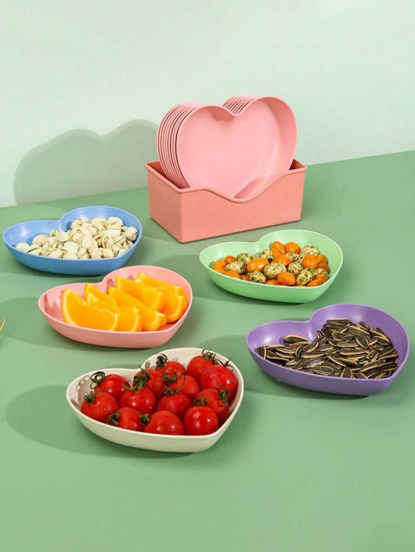 Pack Of 8 Heart Plate Set