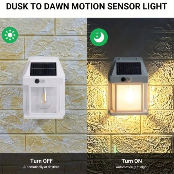 Dusk to Dawn Motion Sensor LED Wall Sconce, Solar Light