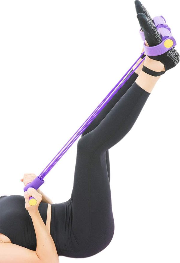 Foot Pedal Resistance Band Elastic Sit-up Pull Rope Yoga Fitness Gym