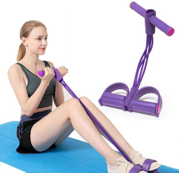 Foot Pedal Resistance Band Elastic Sit-up Pull Rope Yoga Fitness Gym