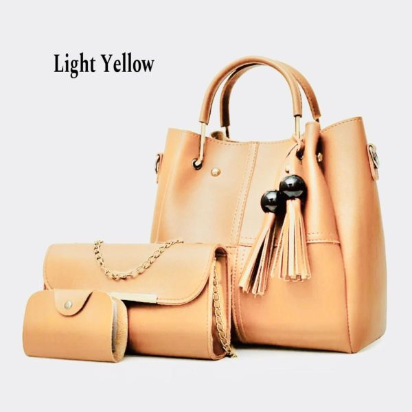 High Quality Cynthetic Leather 3 Piece Hand Bag